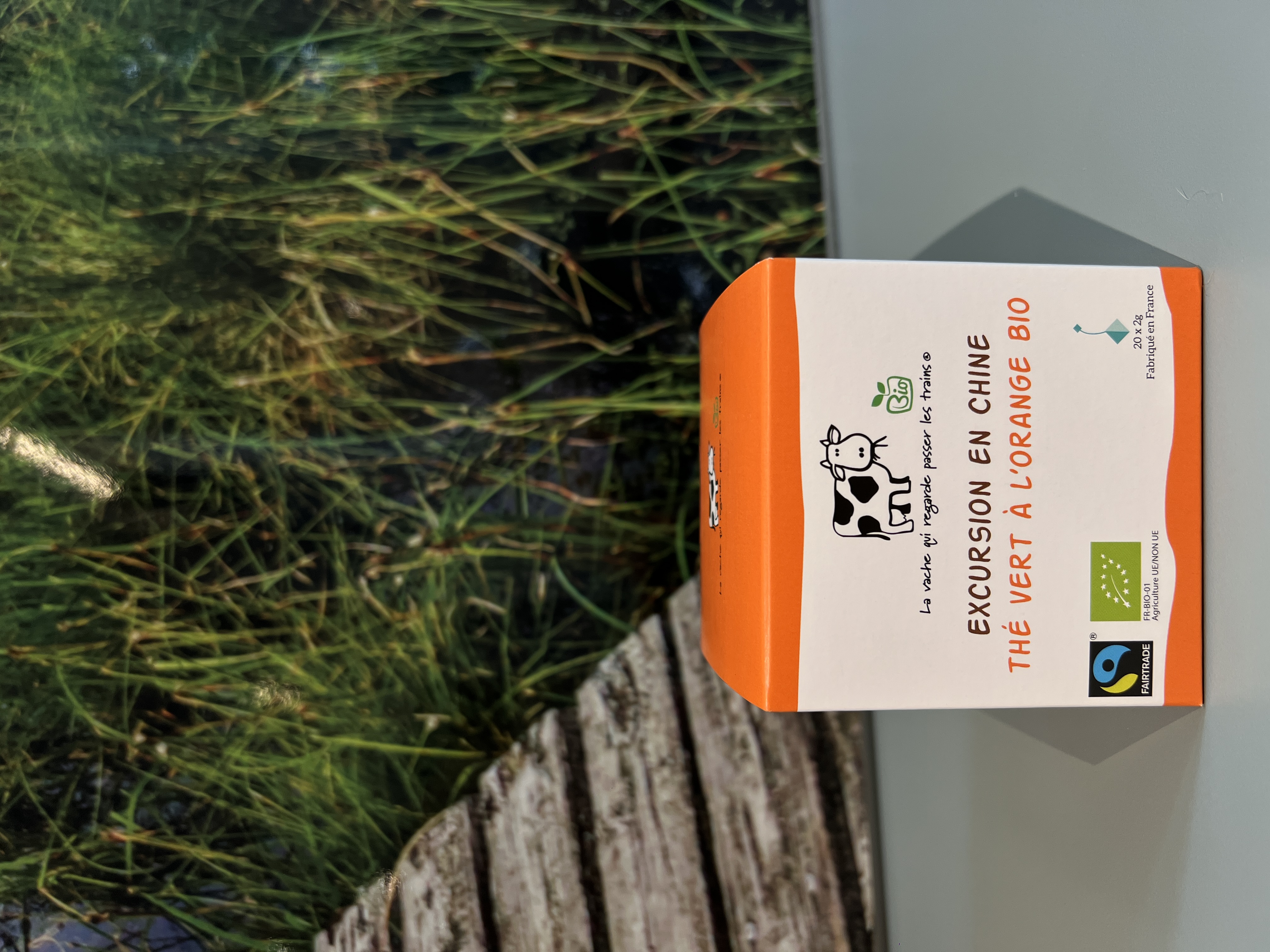 Groene bio-thee met sinaasappel